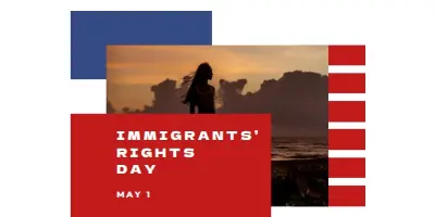 Salute to Immigrants' Rights Day white modern-color-block