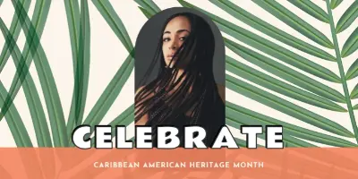 Celebrate Caribbean American Heritage green modern-bold