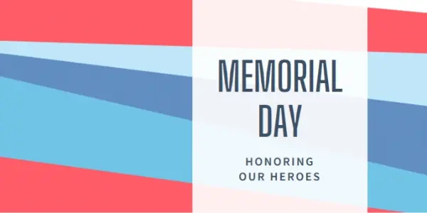 Honoring Memorial Day blue modern-bold
