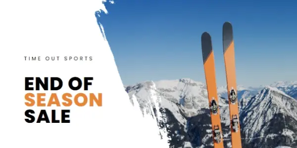 Ski season orange modern-bold