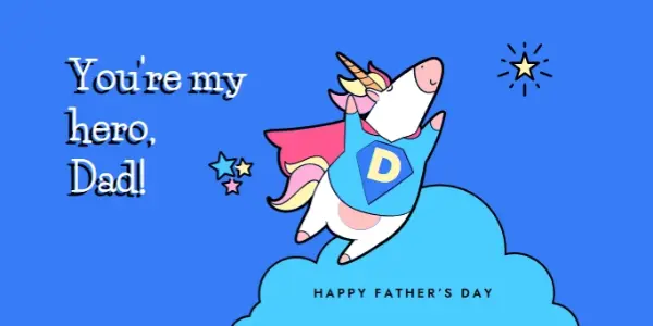 Super dad blue whimsical-color-block