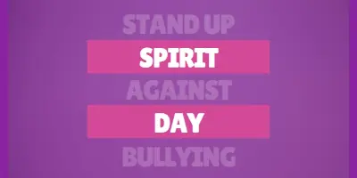 Stand up against bullying purple modern-bold