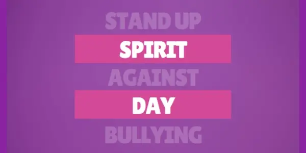 Stand up against bullying purple modern-bold