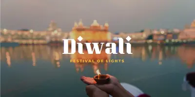 Light of Diwali blue modern-simple