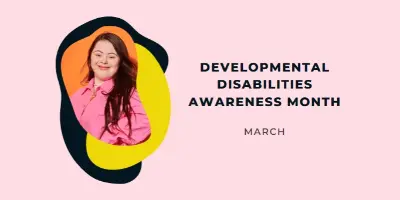 Developmental Disabilities Awareness Month pink organic-simple