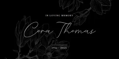 Loving memories black vintage-botanical