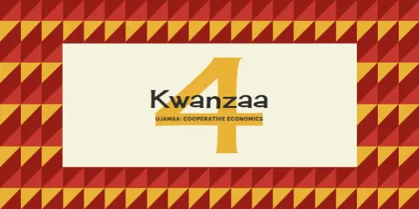 Cooperative economics for Kwanzaa red modern-geometric-&-linear