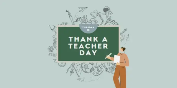 Thankful for teachers green modern-color-block