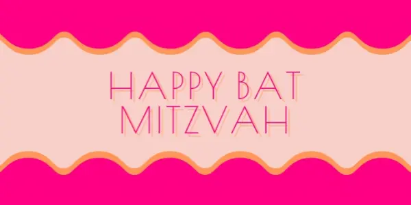 Bat mitzvah blessings pink whimsical-color-block