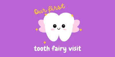 First brush with the tooth fairy purple whimsical-color-block