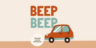 Beep beep! orange whimsical-color-block