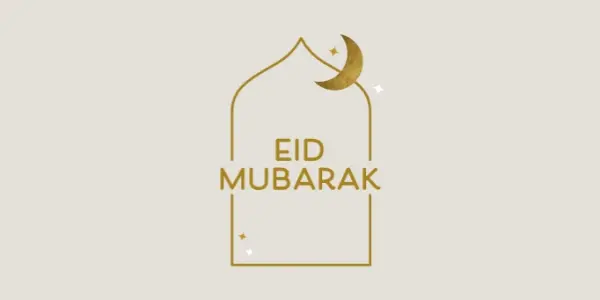 Eid Mubarak gray modern-simple