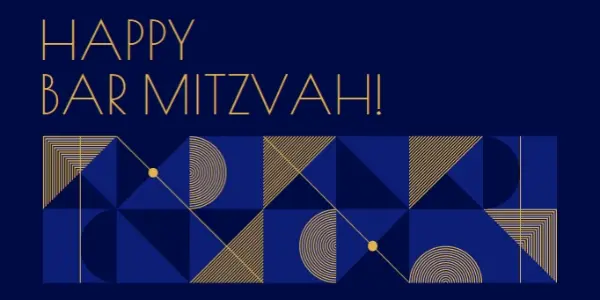 Happy bar mitzvah blue modern-geometric-&-linear