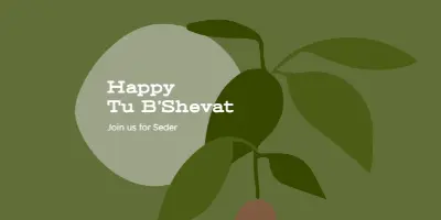 Happy Tu B'Shevat green organic-simple