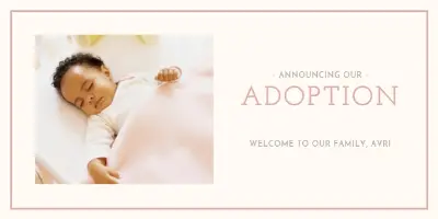 Adoption announcement white modern-simple