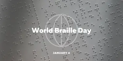 Celebrate World Braille Day gray modern-simple