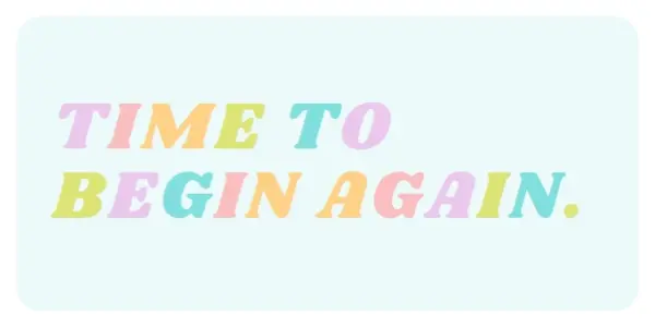 Begin again blue vintage-retro