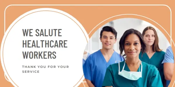 Thank you to healthcare workers orange modern-geometric-&-linear