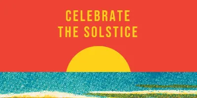 Celebrate the solstice red vintage-retro