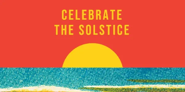 Celebrate the solstice red vintage-retro