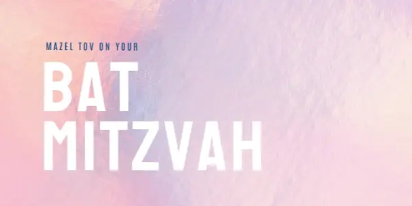 Celebrating your bat mitzvah pink modern-simple