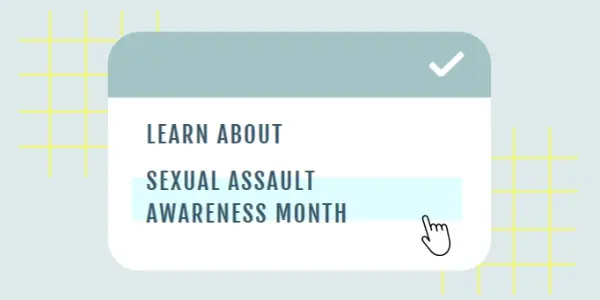 Learn about Sexual Assault Awareness Month blue vintage-retro