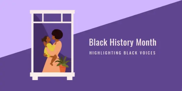 Honoring Black History Month purple modern-color-block