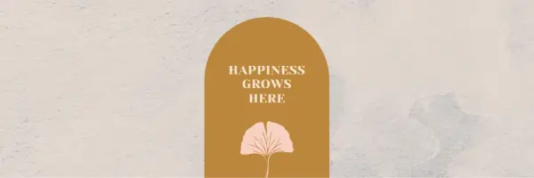 Happiness grows here gray organic-boho