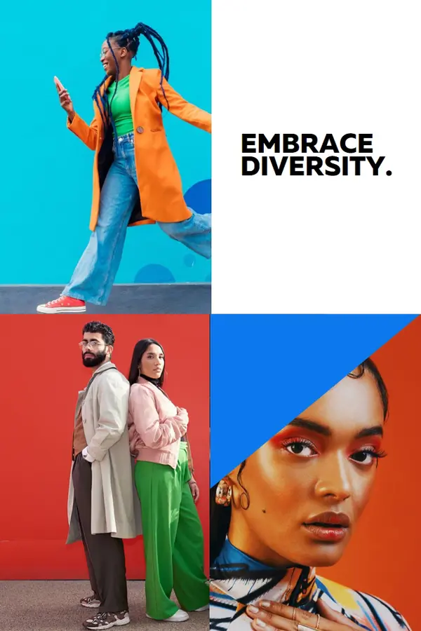 Embrace diversity blue modern-bold