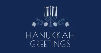 Hanukkah greetings blue modern-simple