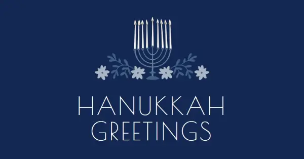 Hanukkah greetings blue modern-simple