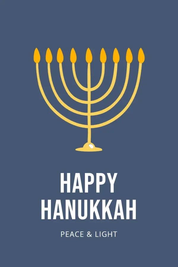 Hanukkah Sameach blue modern-simple