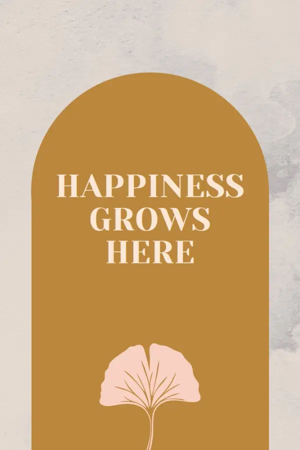 Happiness grows here gray organic-boho