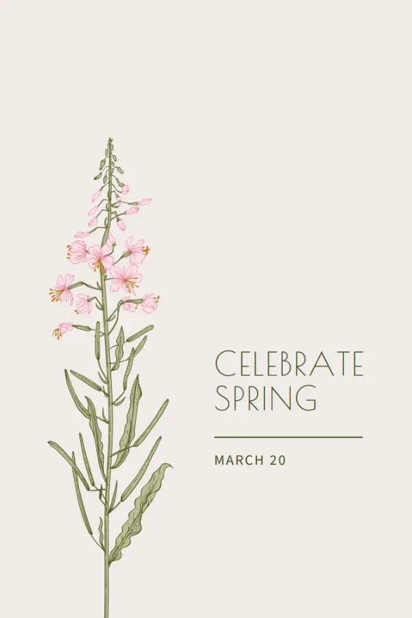 Celebrate spring white vintage-botanical