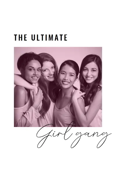 Girl gang white modern-simple