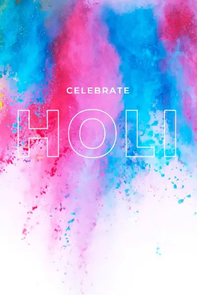 Happy Holi white modern-bold