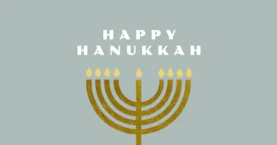 A happy Hanukkah blue modern-simple