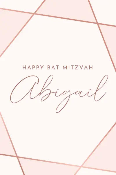 Happy bat mitzvah white modern-geometric-&-linear