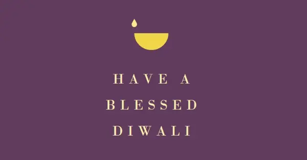 Diwali blessings purple modern-simple