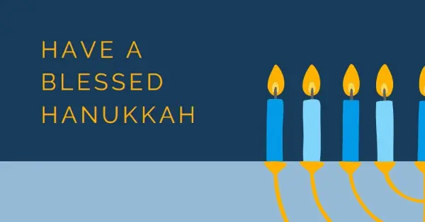 A blessed Hanukkah blue modern-simple