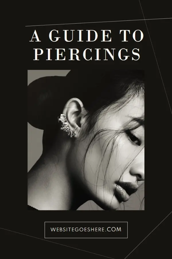 Ear piercing black modern-simple