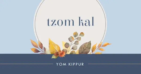 Yom Kippur best wishes blue modern-simple