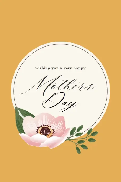 Happy Mum's Day orange vintage-botanical