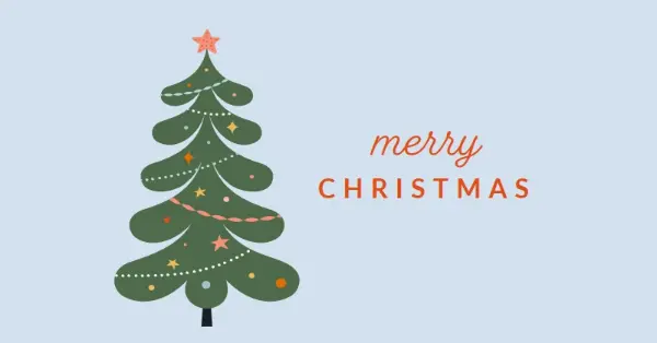 Merry christmas happy new year outline xmas tree Vector Image