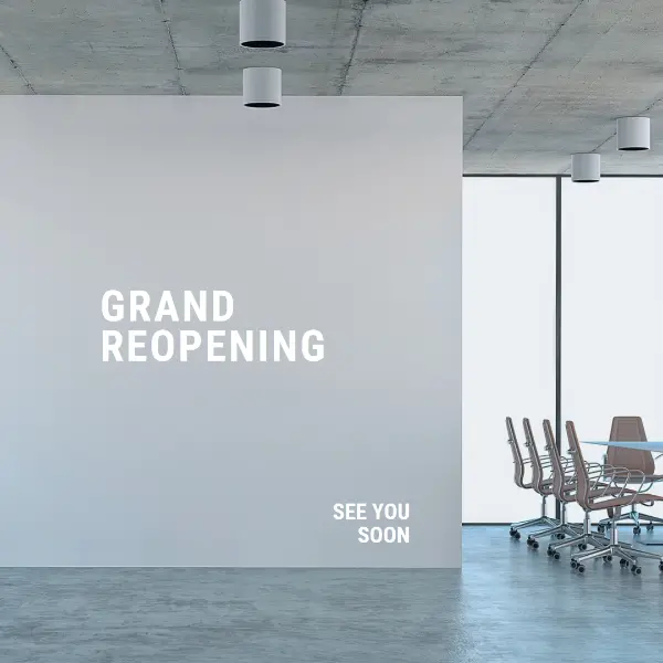 Grand reopening gray modern-simple