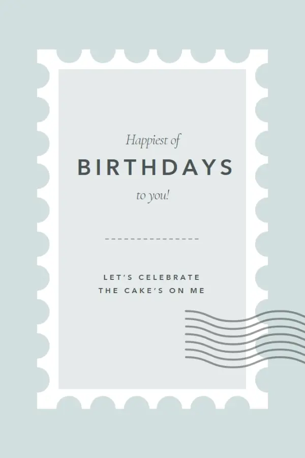 Wonderful birthday blue modern-simple