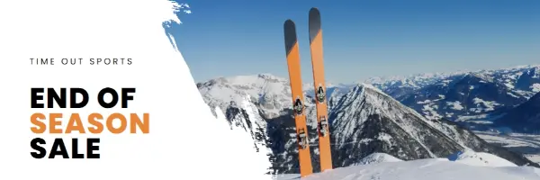 Ski season orange modern-bold