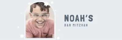 Bar mitzvah blessings blue modern-simple