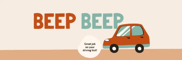 Beep beep! orange whimsical-color-block