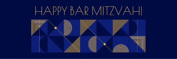 Happy bar mitzvah blue modern-geometric-&-linear